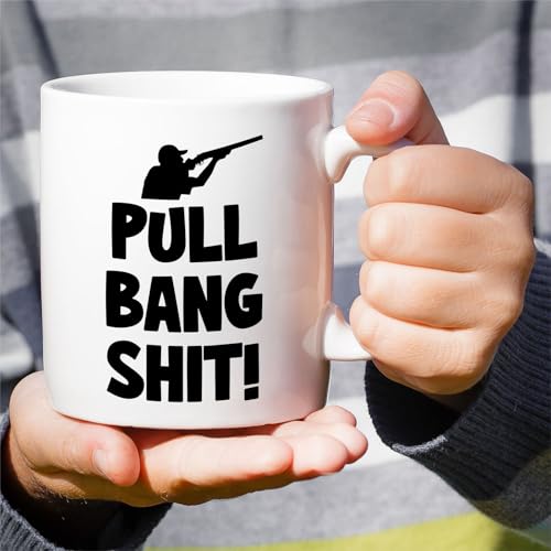 Funny Clay Shooting Pull Bang or Humorous Gift | Ceramic Coffee Mug | 11 OZ