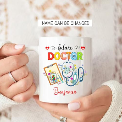 Personalized Name Future Doctor Accent | Customised Coffee Mug | 11 OZ