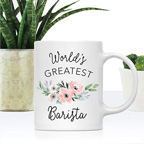 Gift for Women World s Greatest Barista | Ceramic Coffee Mug | 11 OZ