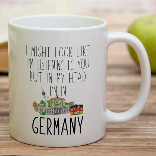 Funny Germany Lover In My Head I m or Humorous | Ceramic Coffee Mug | 11 OZ