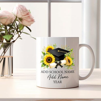 Custom Graduation Cap Personalized School | Customised Coffee Mug | 11 OZ
