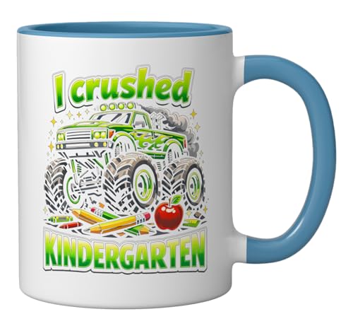 I Crushed Kindergarten Monster Truck Funny | Ceramic Coffee Mug | 11 OZ