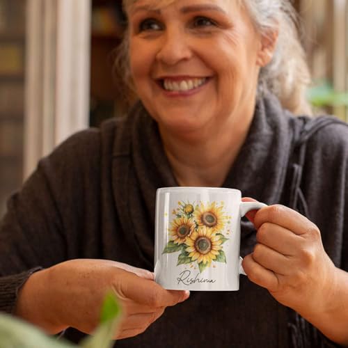Customized Name Sunflower Personalized | Customised Coffee Mug | 11 OZ