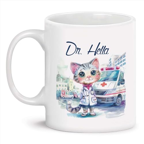 Lovely Customized With Doctor Cute Cat | Customised Coffee Mug | 11 OZ