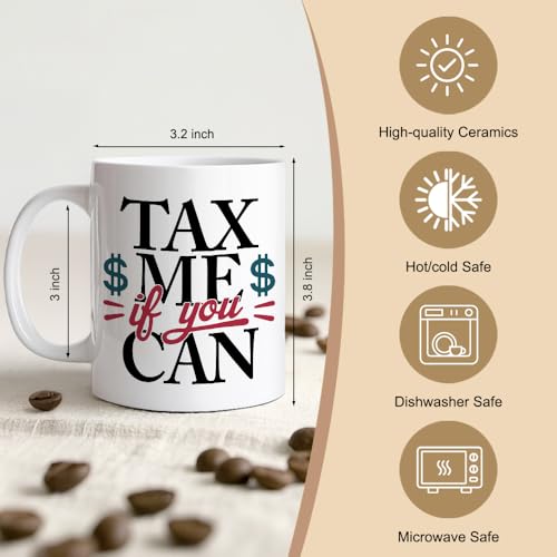 Tax Me If You Can Double-Sided Funny Preparer | Ceramic Coffee Mug | 11 OZ