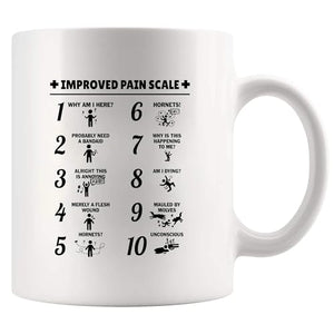 Improved Pain Scale Nurse Gifts For Women Men | Ceramic Coffee Mug | 11 OZ