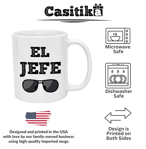 Idea for Boss El Jefe Funny Saying in Spanish | Ceramic Coffee Mug | 11 OZ