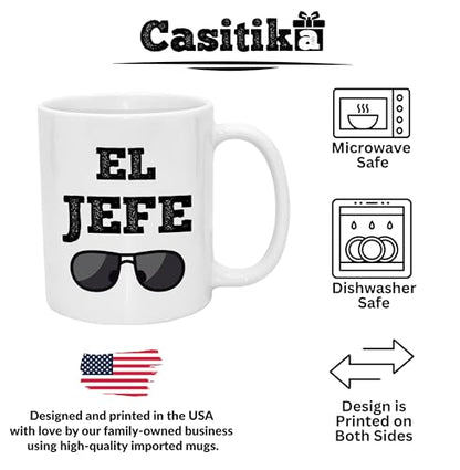 Idea for Boss El Jefe Funny Saying in Spanish | Ceramic Coffee Mug | 11 OZ