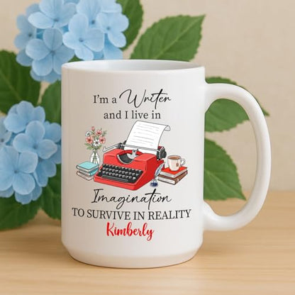 I m A Writer Live In Imagination To Survive | Customised Coffee Mug | 11 OZ