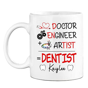 Personalized Customized Dentist Name Gift | Customised Coffee Mug | 11 OZ
