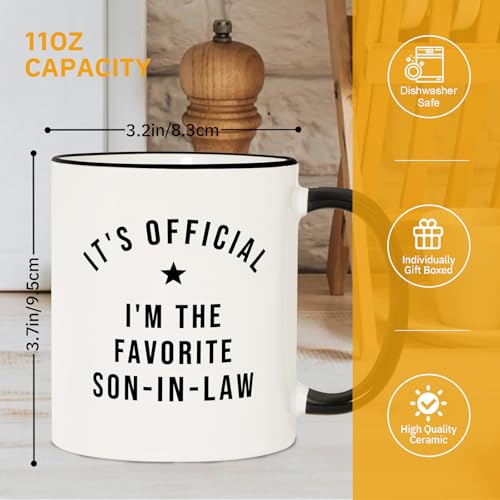 Favorite Son in Law Gifts Fathers Day for | Ceramic Coffee Mug | 11 OZ