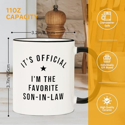Favorite Son in Law Gifts Fathers Day for | Ceramic Coffee Mug | 11 OZ