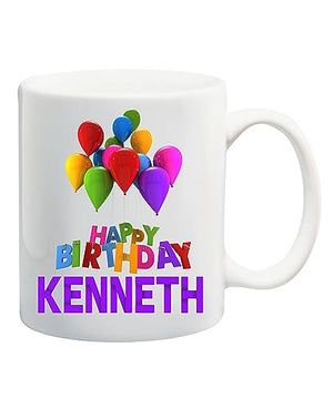 Birthday Name Kenneth Happy Custom | Customised Coffee Mug | 11 OZ