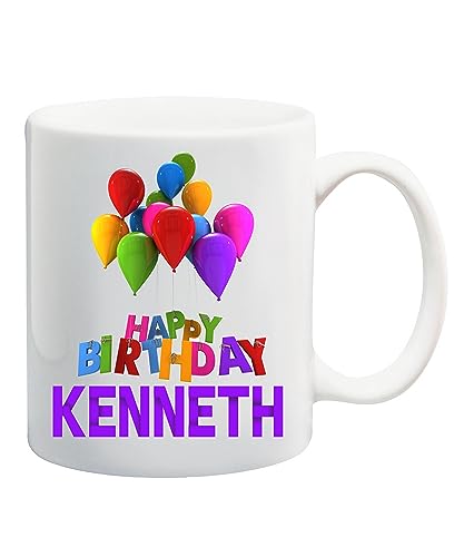 Birthday Name Kenneth Happy Custom | Customised Coffee Mug | 11 OZ