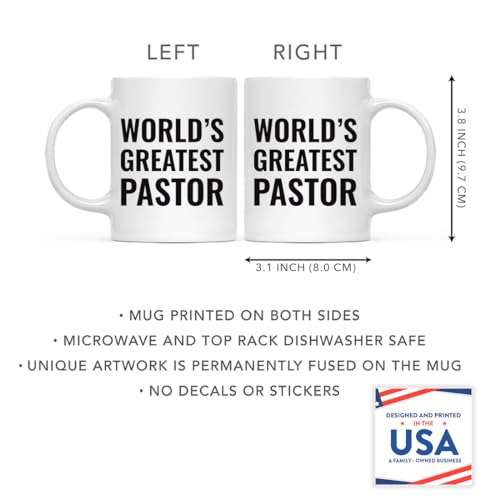Gift for Men or Women World s Greatest Pastor | Ceramic Coffee Mug | 11 OZ