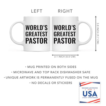 Gift for Men or Women World s Greatest Pastor | Ceramic Coffee Mug | 11 OZ