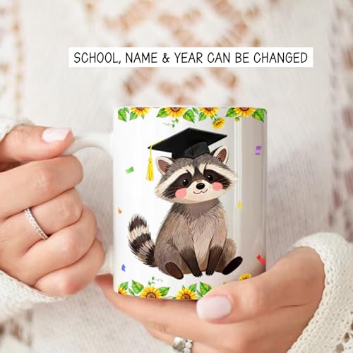 Customized Raccoon Graduation Personalized | Customised Coffee Mug | 11 OZ