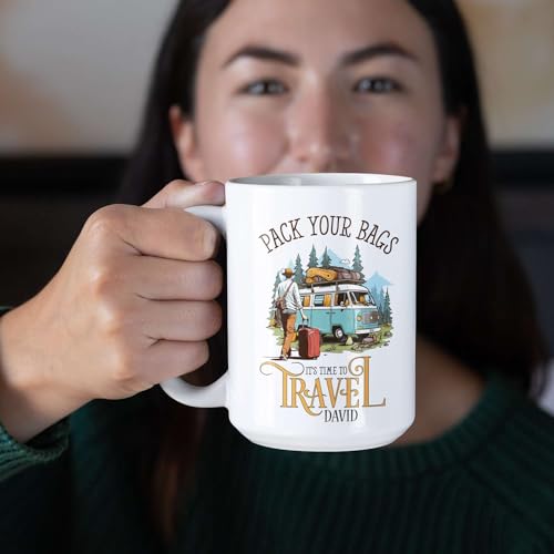 Beautiful Caravan Design Customized Name | Customised Coffee Mug | 11 OZ