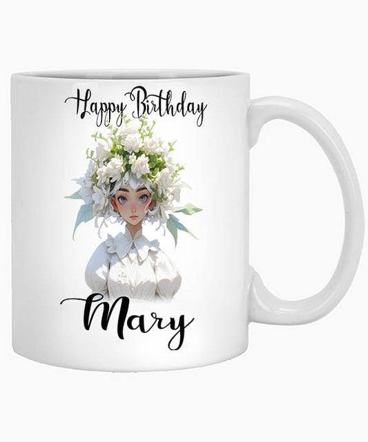 Personalized Name Happy Birthday Mary with | Customised Coffee Mug | 11 OZ