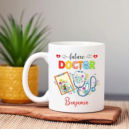 Personalized Name Future Doctor Accent | Customised Coffee Mug | 11 OZ