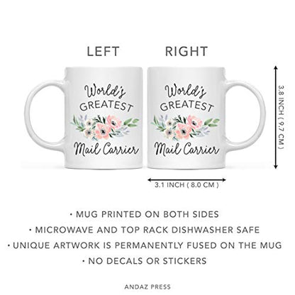 Gift for Women World s Greatest Mail Carrier | Ceramic Coffee Mug | 11 OZ