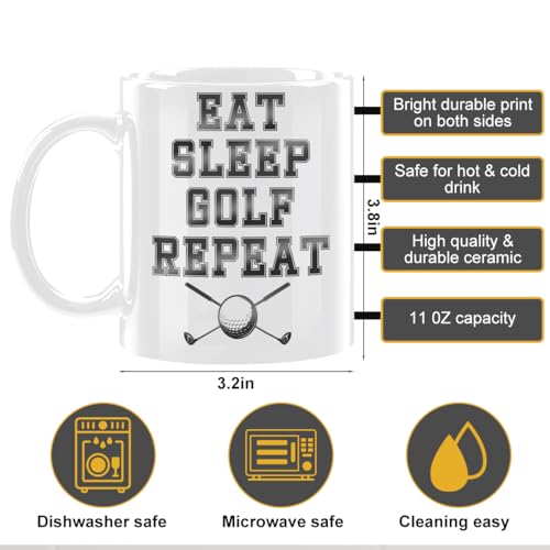 Golf Gifts for Men Golfers with Handle Novelty | Ceramic Coffee Mug | 11 OZ