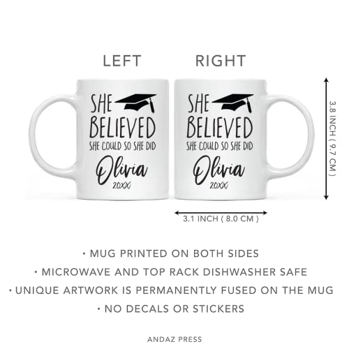 Personalized Custom Graduation Gift She | Customised Coffee Mug | 11 OZ