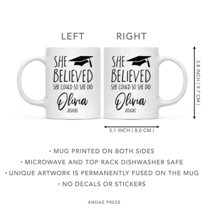 Personalized Custom Graduation Gift She | Customised Coffee Mug | 11 OZ