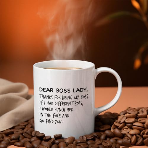 Veracco Dear Boss Lady Thanks For Being My | Ceramic Coffee Mug | 11 OZ