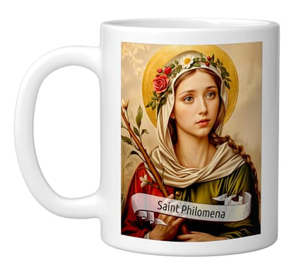 Catholic Saints St Philomena Religious Design | Ceramic Coffee Mug | 11 OZ