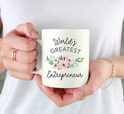 Gift for Women World s Greatest Entrepreneur | Ceramic Coffee Mug | 11 OZ