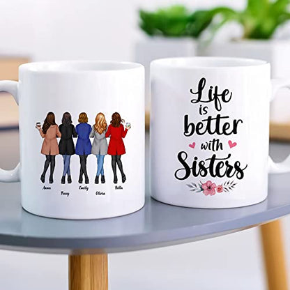 GOSSBY Personalized Custom 5 women Life Is | Customised Coffee Mug | 11 OZ