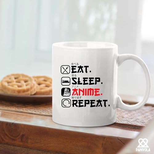 Eat Sleep Anime Repeat Gifts For Lovers Men | Ceramic Coffee Mug | 11 OZ