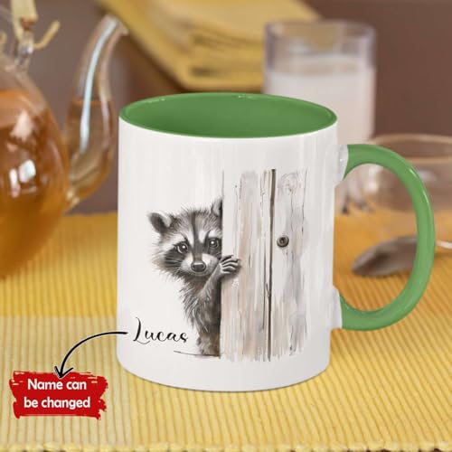 Personalized Raccoon Themed Accent | Customised Coffee Mug | 11 OZ