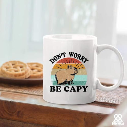 Don t Worry Be Capy Capybara Animal Lover | Ceramic Coffee Mug | 11 OZ