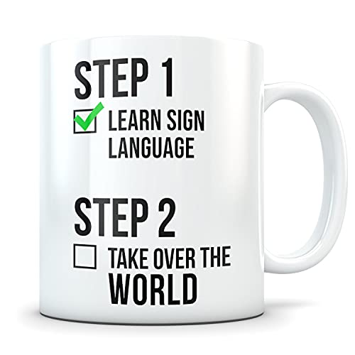 ASL graduation gifts sign language gift | Ceramic Coffee Mug | 11 OZ
