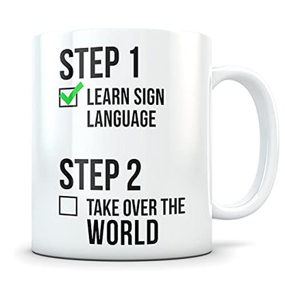 ASL graduation gifts sign language gift | Ceramic Coffee Mug | 11 OZ