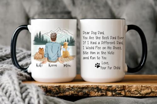 Personalized Dog Dad Ever Custom Happy | Customised Coffee Mug | 11 OZ