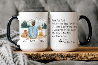 Personalized Dog Dad Ever Custom Happy | Customised Coffee Mug | 11 OZ