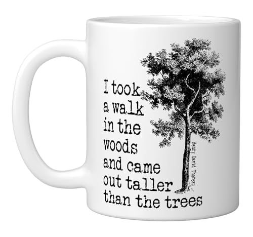 Thoreau Trees Quote Nature Walk in the Woods | Ceramic Coffee Mug | 11 OZ