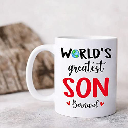 Personalized Name World s Greatest Son | Customised Coffee Mug | 11 OZ