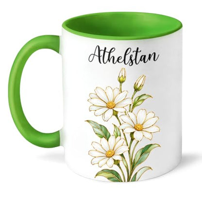 Personalized Daisy Flowers with Name | Customised Coffee Mug | 11 OZ
