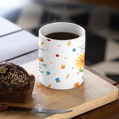 Personalized Name Teacher Thank You Gift | Customised Coffee Mug | 11 OZ
