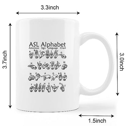 ASL Alphabet American Sign Language Chat | Ceramic Coffee Mug | 11 OZ