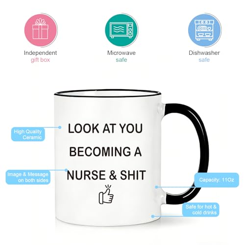 Funny Nurse Gifts for Women Nursing Student | Ceramic Coffee Mug | 11 OZ