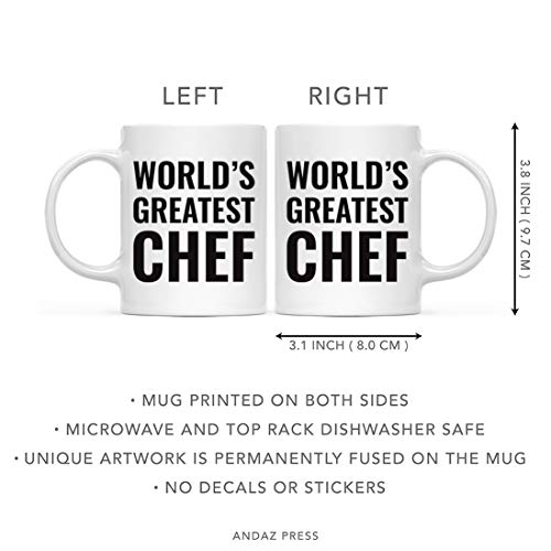 Gift for Men or Women World s Greatest Chef | Ceramic Coffee Mug | 11 OZ