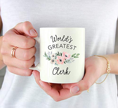 Gift for Women World s Greatest Clerk Bohemian | Ceramic Coffee Mug | 11 OZ