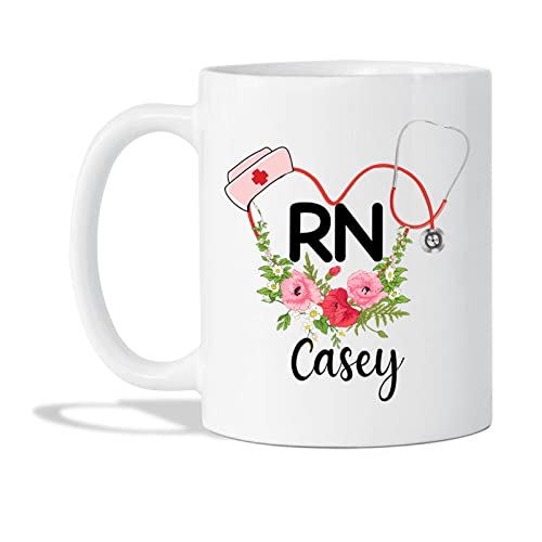 Custom Nurse With Name Present Personalized | Customised Coffee Mug | 11 OZ