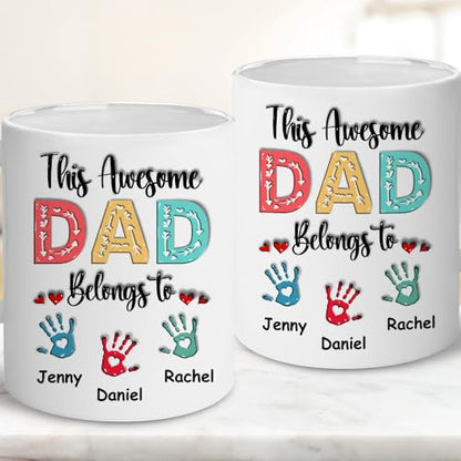 Personalized Dad Gifts This Awesome Belongs | Customised Coffee Mug | 11 OZ