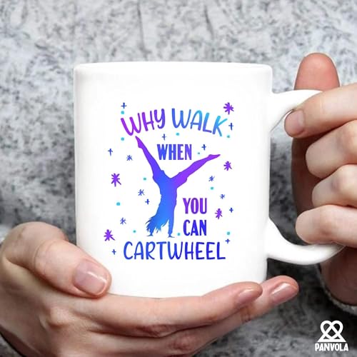 Why Walk When You Can Cartwheel Gymnast Gifts | Ceramic Coffee Mug | 11 OZ